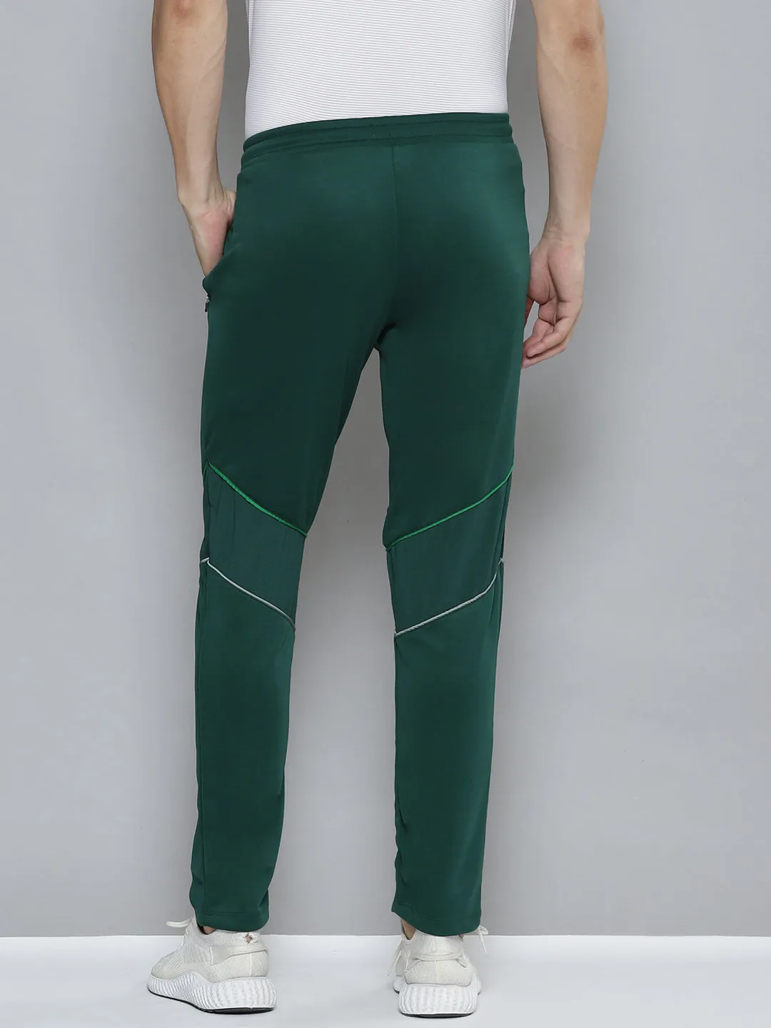 Alcis Men Green Solid Slim Fit Running Track Pants