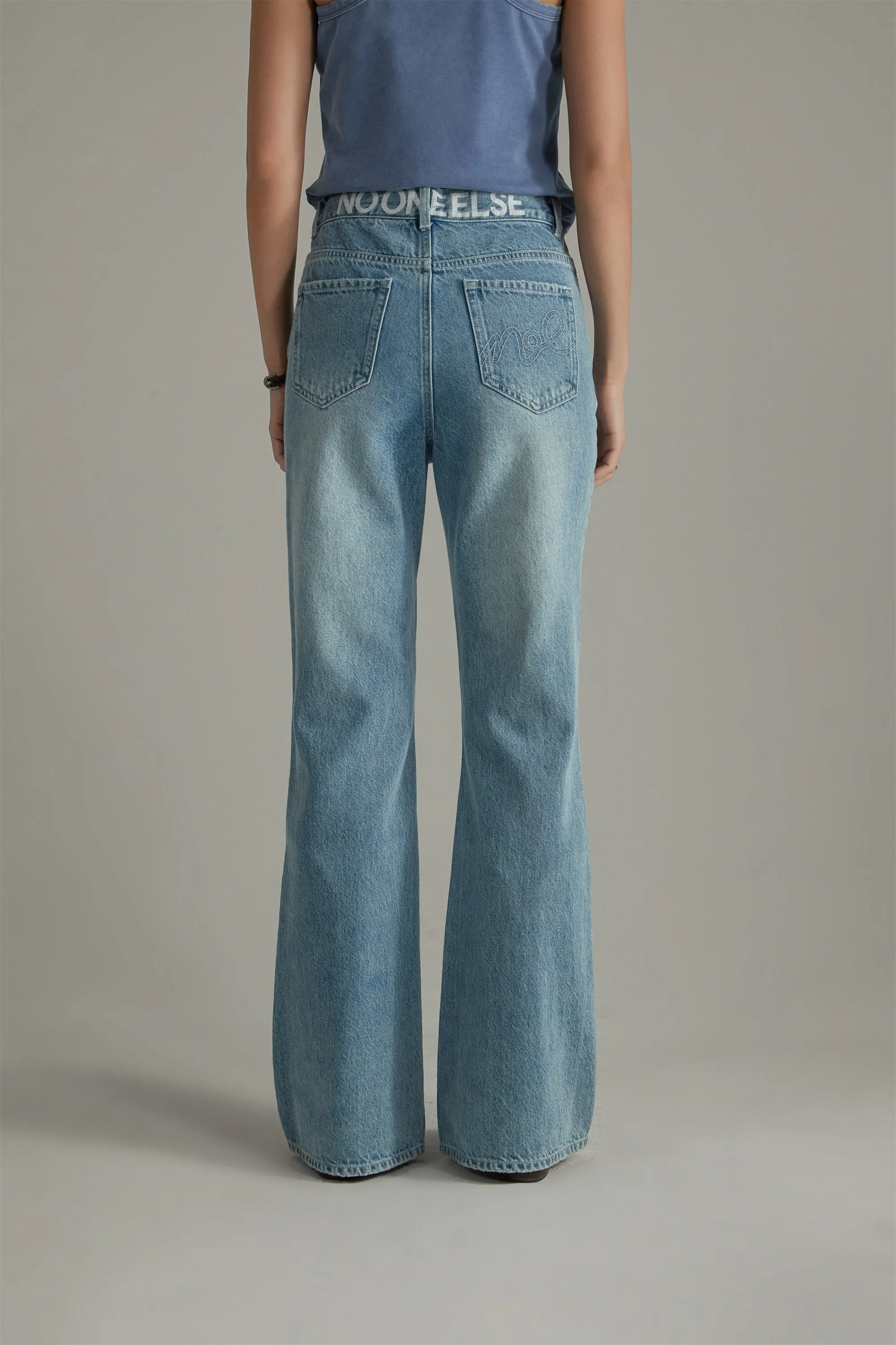 Basic Washed Bootcut Jeans