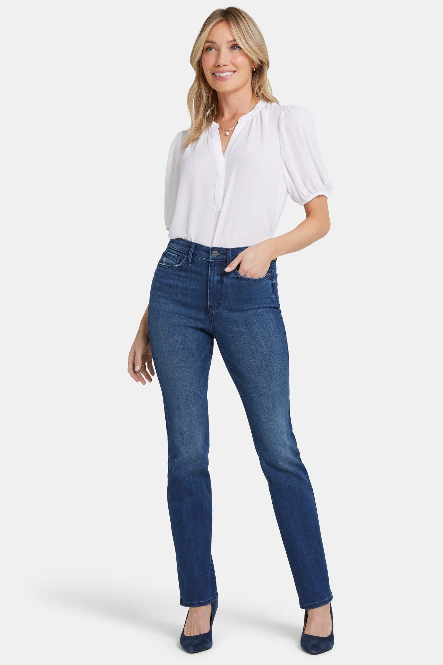 Billie Mini Bootcut Jeans In Petite - Moonlight