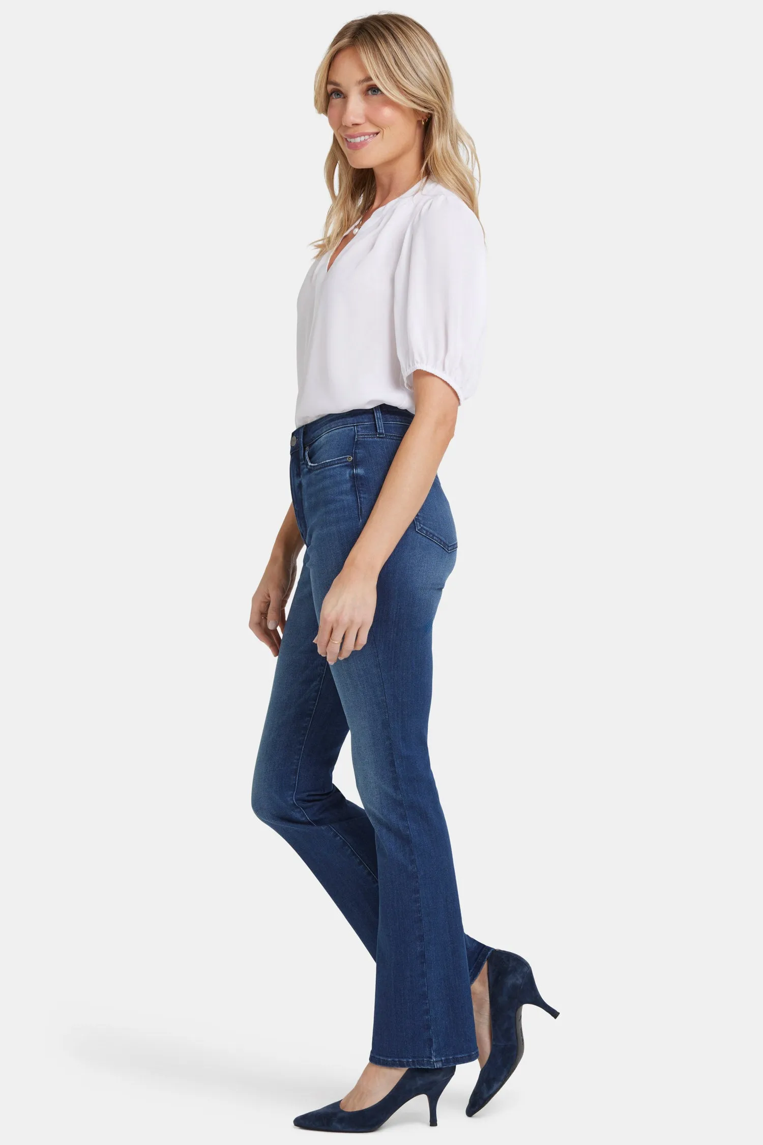 Billie Mini Bootcut Jeans In Petite - Moonlight