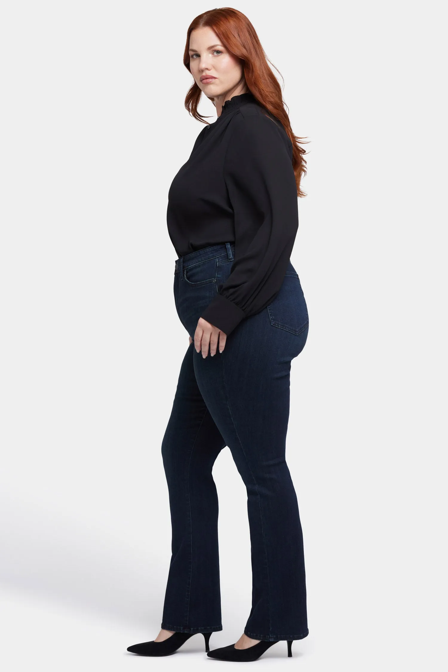 Billie Mini Bootcut Jeans In Plus Size - Obsidian Blue