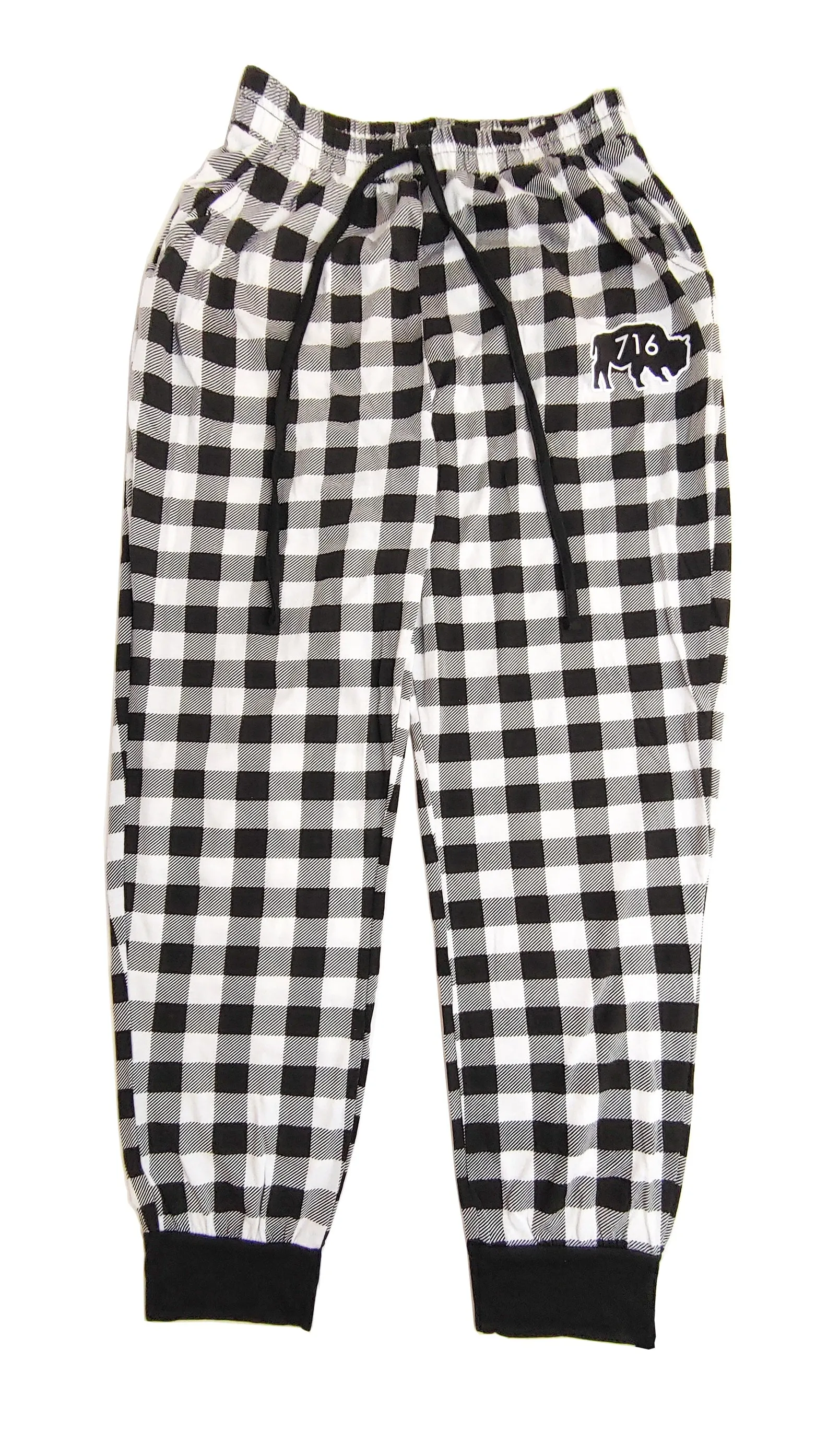 Black and White 716 Buffalo Check Joggers