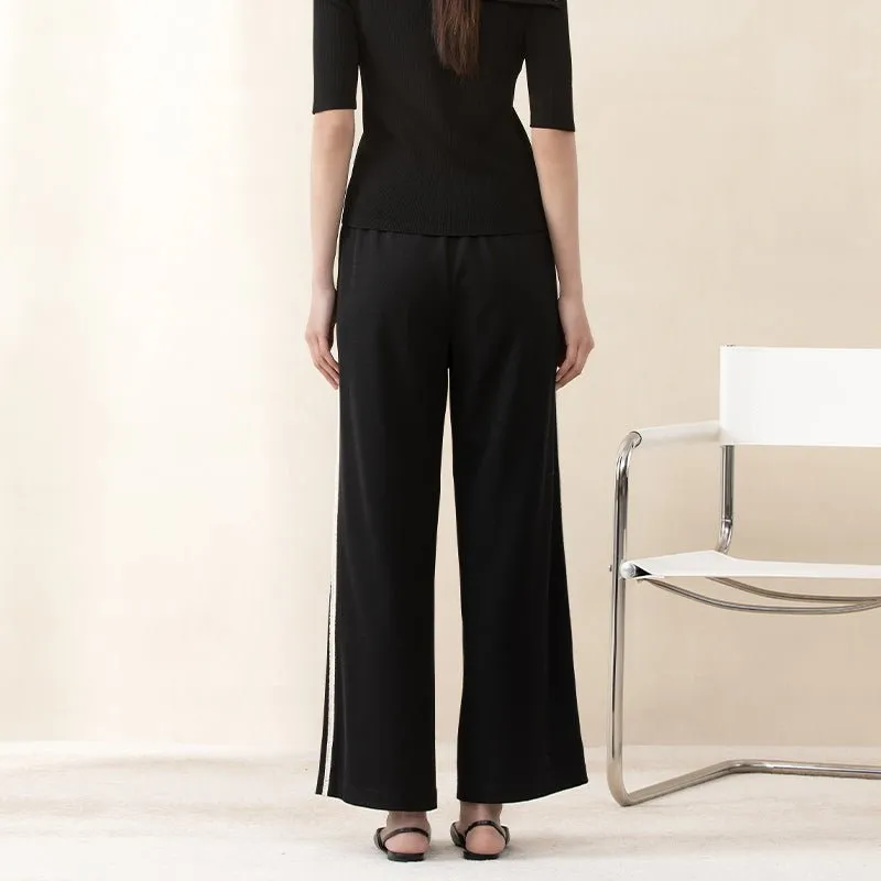 Black Wide Leg Sport Pants