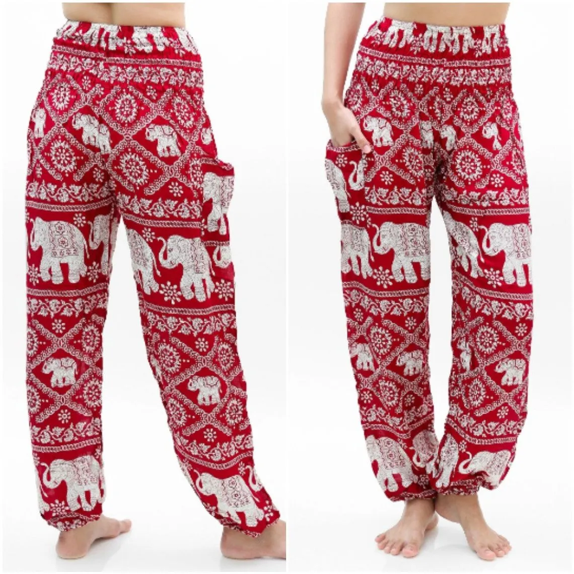 Burgundy ELEPHANT Pants Women Boho Pants Hippie Pants Yoga