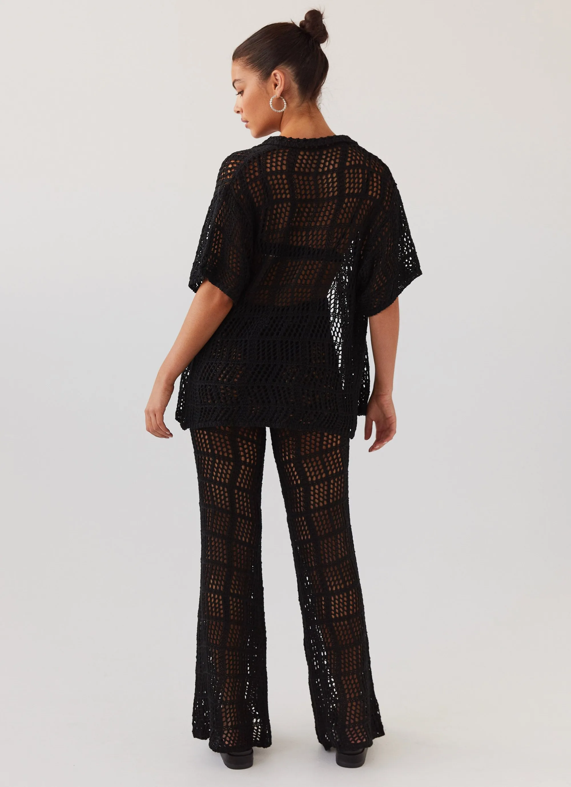 Cabo Paradise Crochet Pants - Black