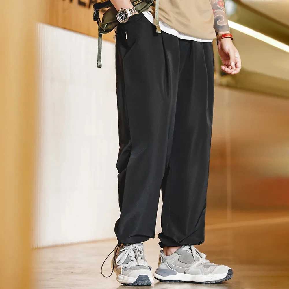 Casual Memory Fiber Wide Leg Pants - Straight Breathable Trousers