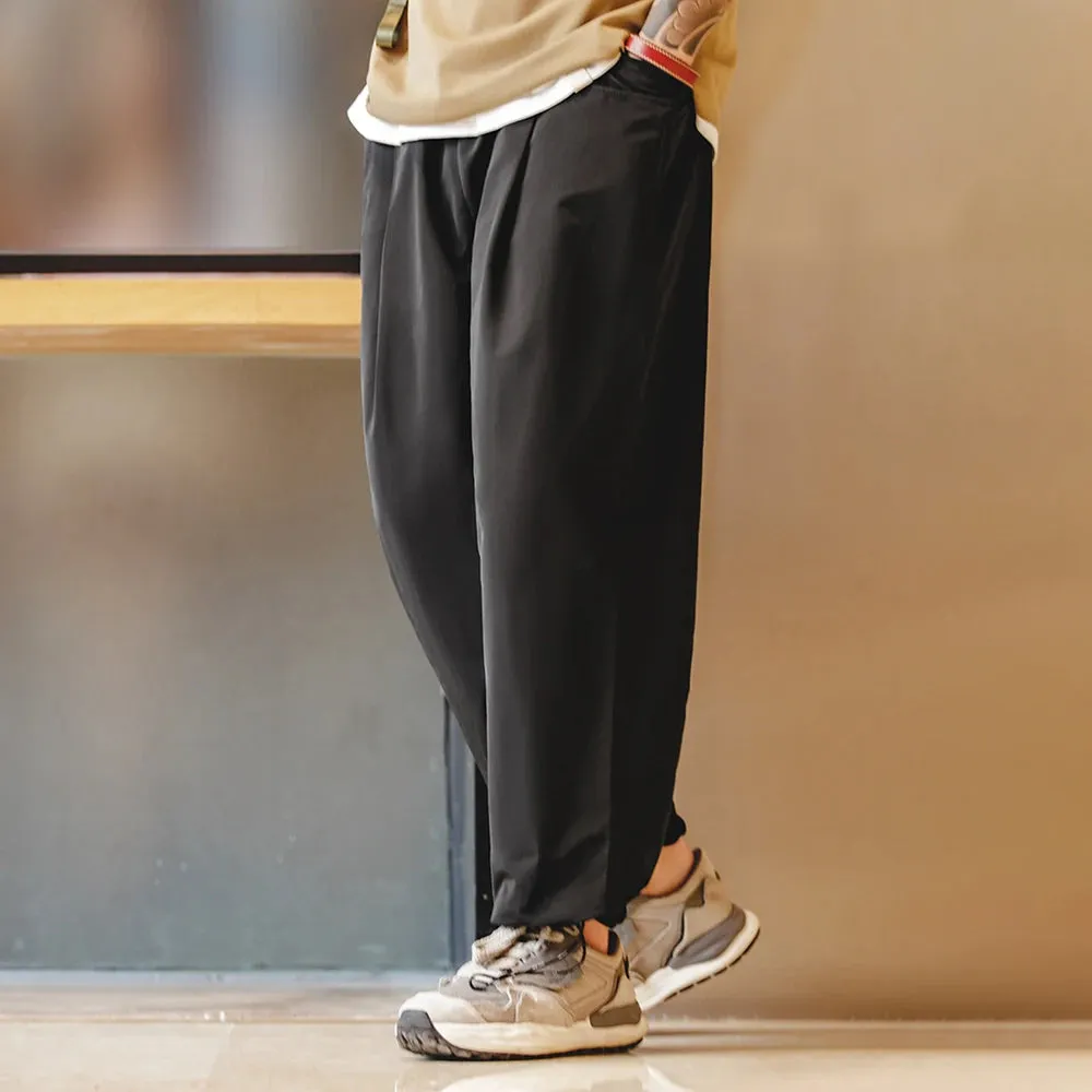 Casual Memory Fiber Wide Leg Pants - Straight Breathable Trousers