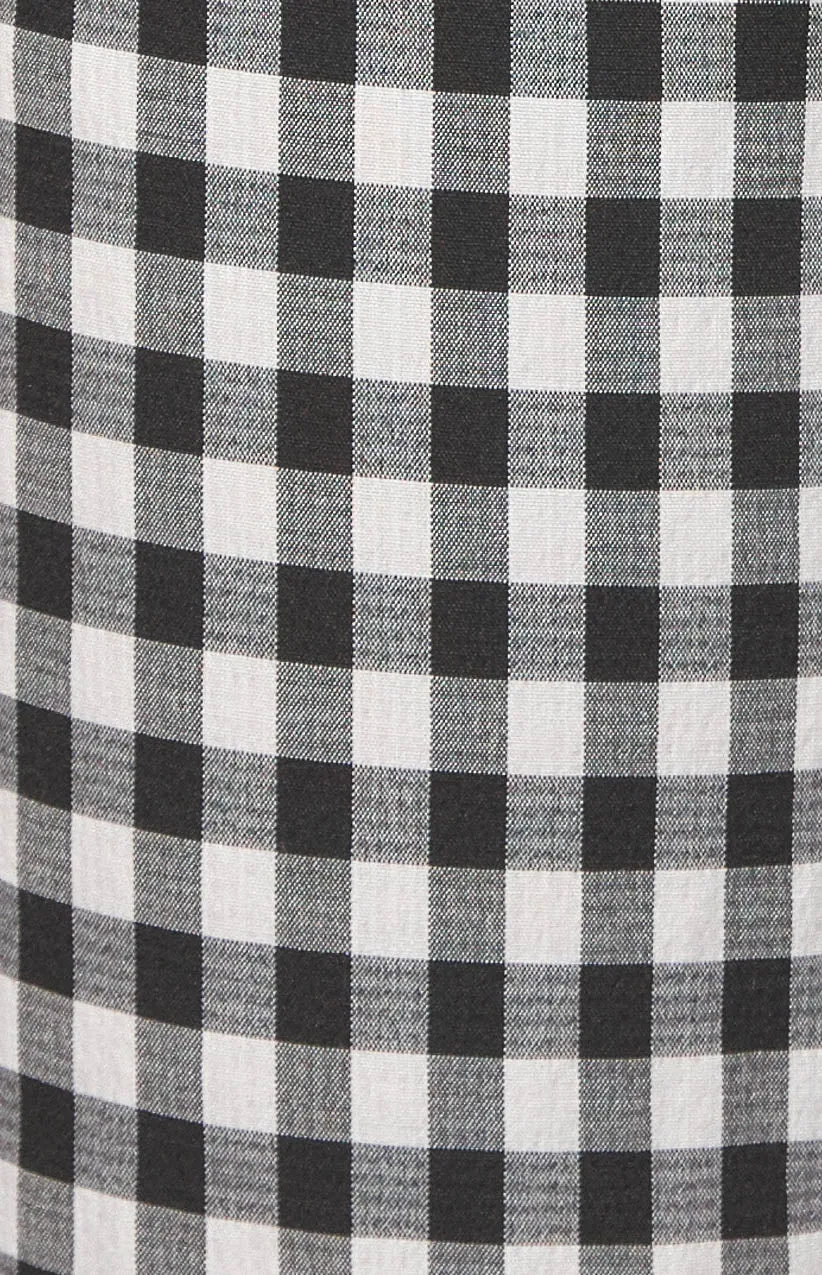 Checkered Cigarette Pants With Tie