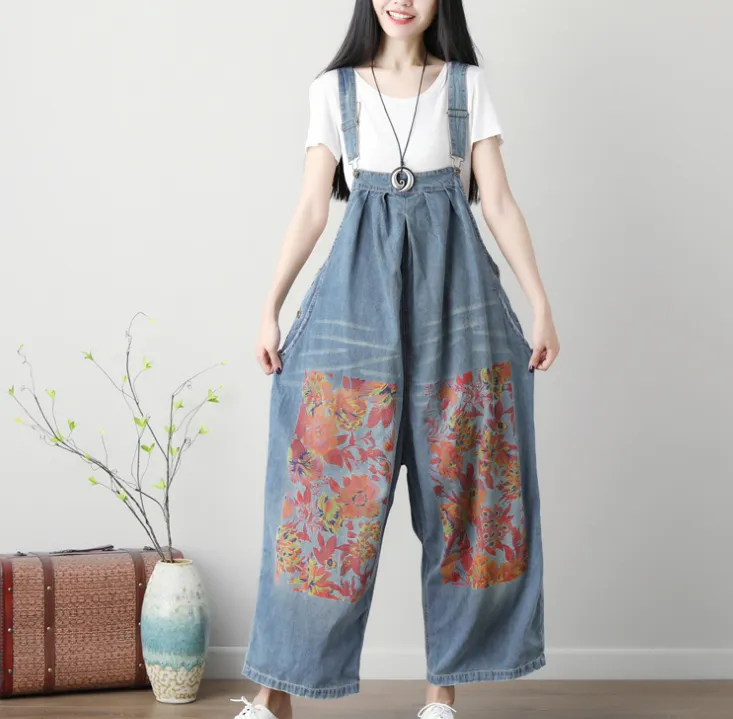 Denim Loose Casual Summer Denim Overall Loose Women Jumpsuits CNHK07151