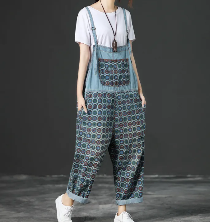 Denim Loose Casual Summer Denim Overall Loose Women Jumpsuits CNHK07154