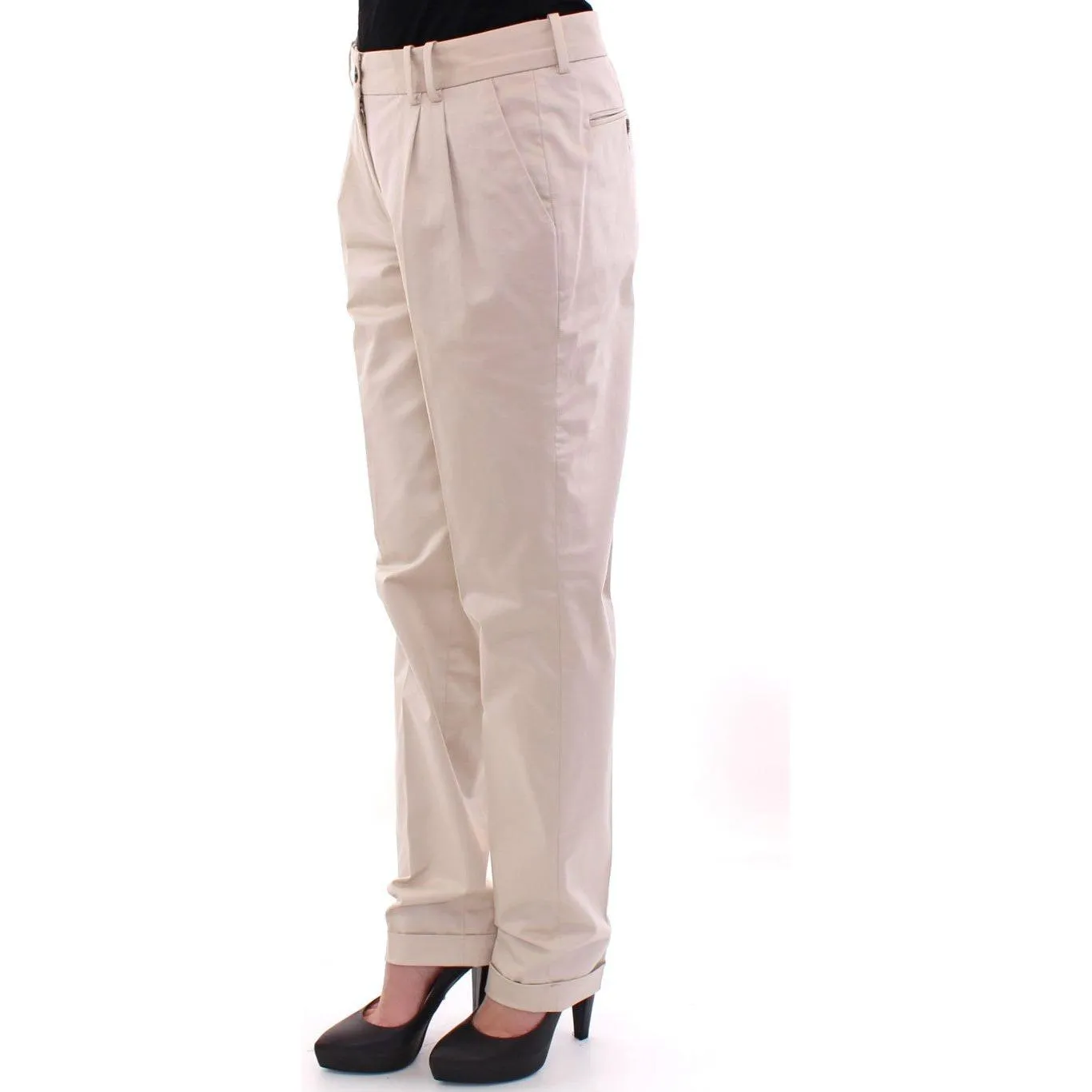 Dolce & Gabbana Elegant Beige Regular Fit Cotton Pants