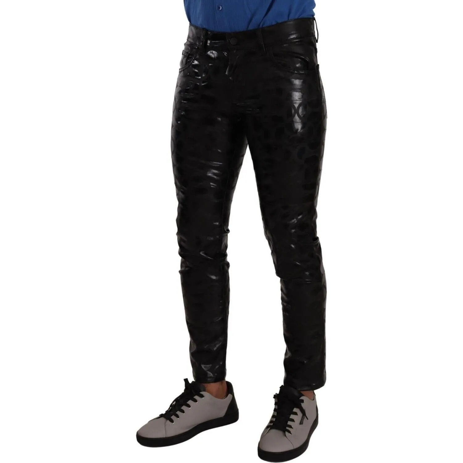 Dolce & Gabbana Elegant Black Logo Skinny Pants