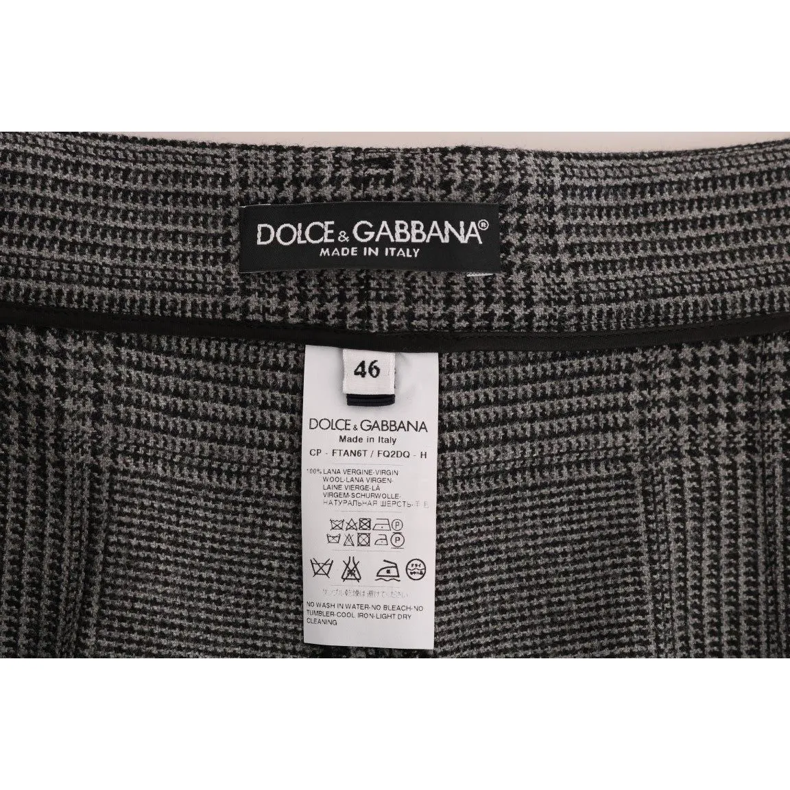 Dolce & Gabbana Elegant Gray Check Capri Wool Pants