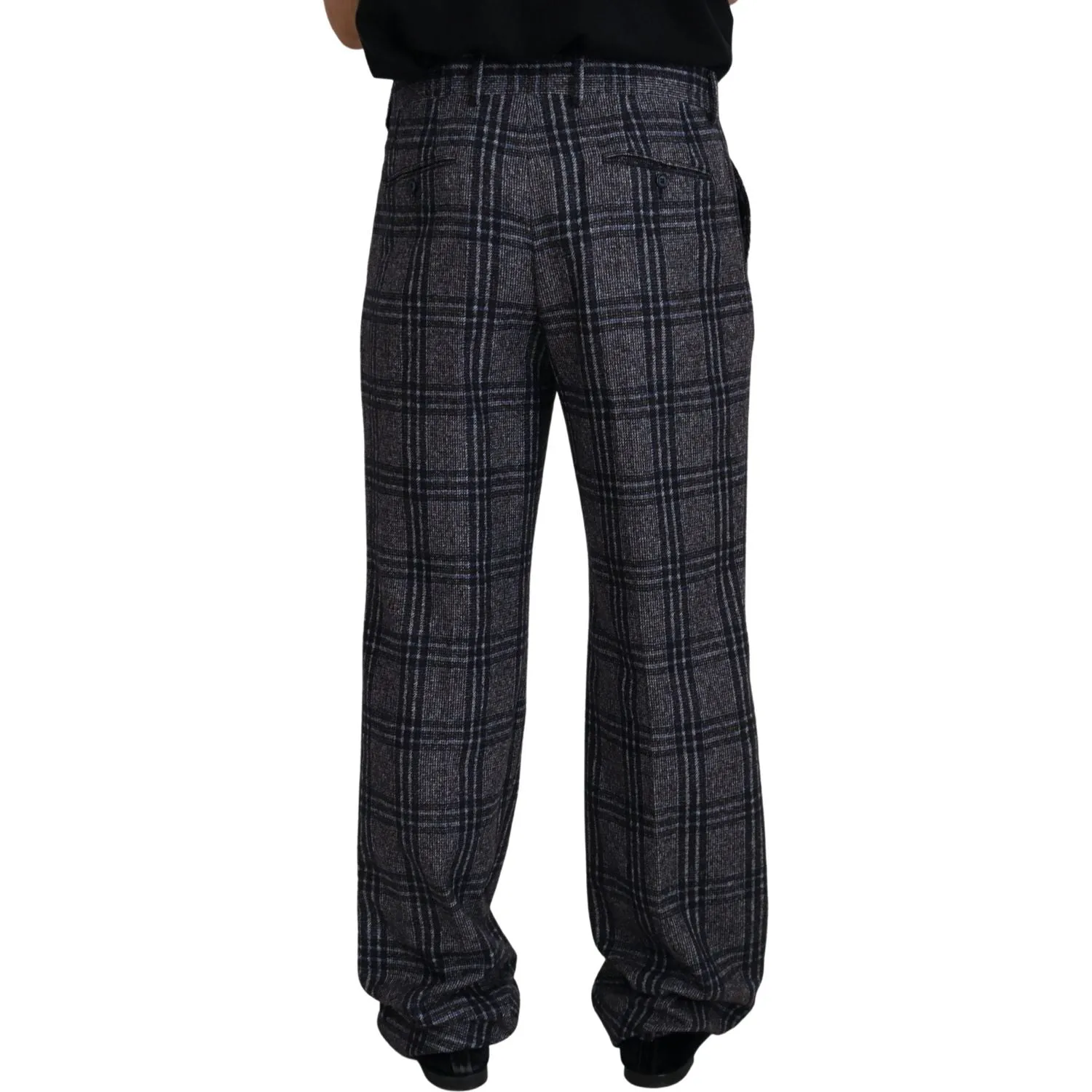 Dolce & Gabbana Elegant Gray Checkered Alpaca Blend Pants