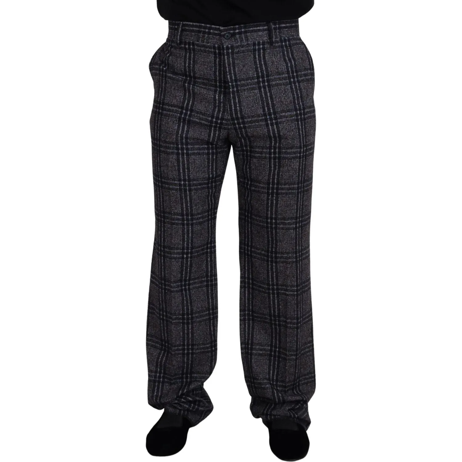 Dolce & Gabbana Elegant Gray Checkered Alpaca Blend Pants