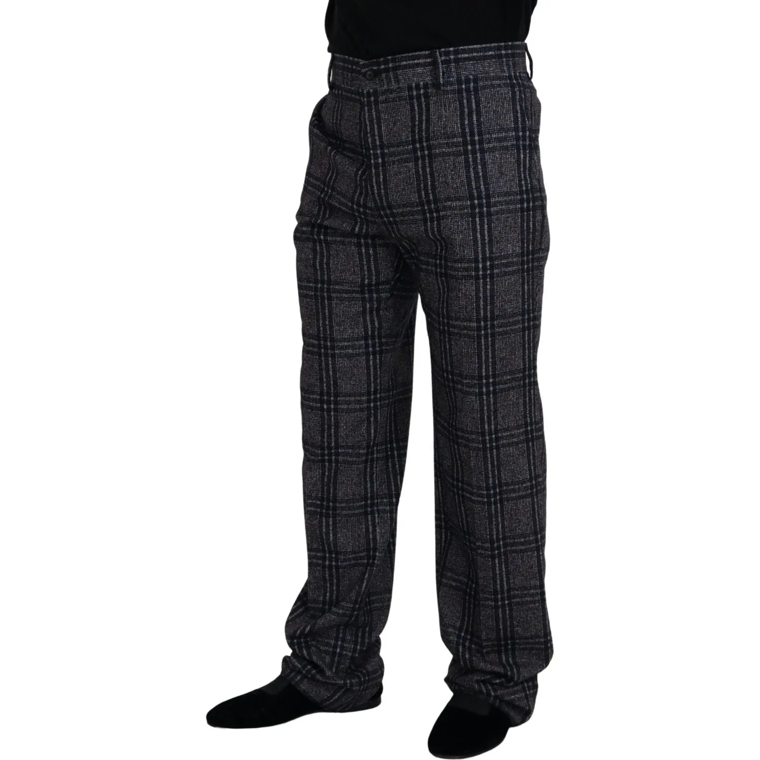 Dolce & Gabbana Elegant Gray Checkered Alpaca Blend Pants