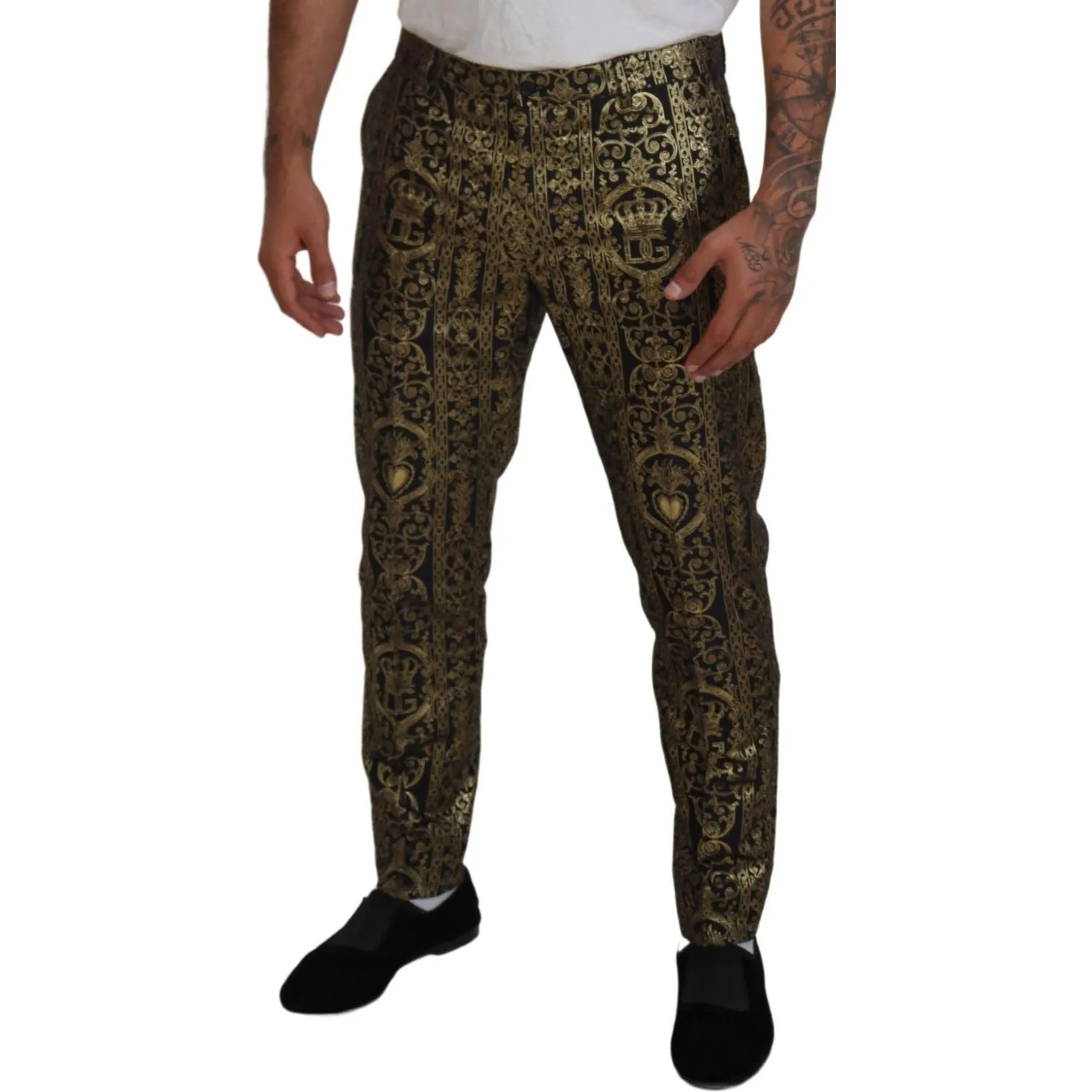 Dolce & Gabbana Elegant Jacquard Evening Pants