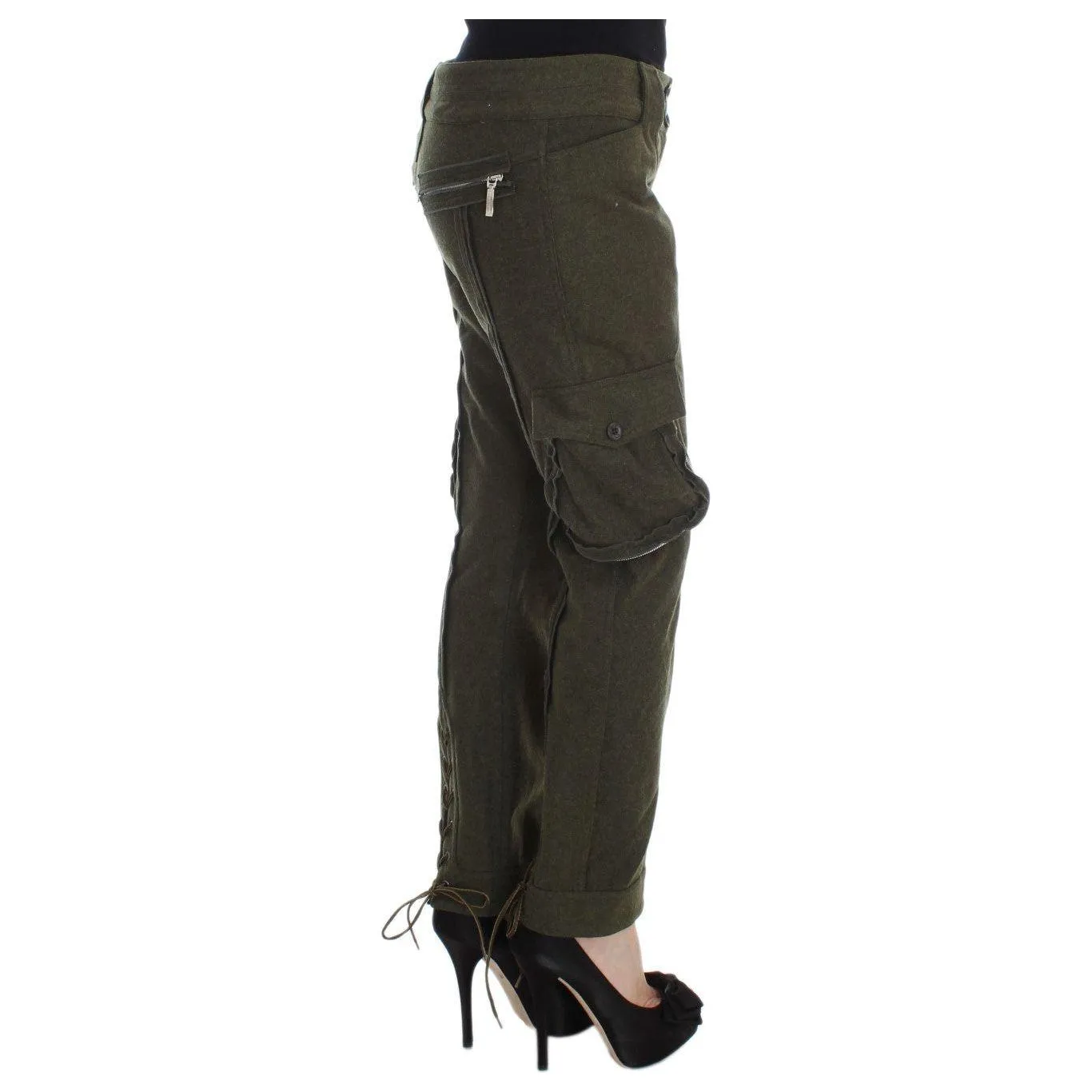 Ermanno Scervino Chic Green Cargo Pants for Effortless Style