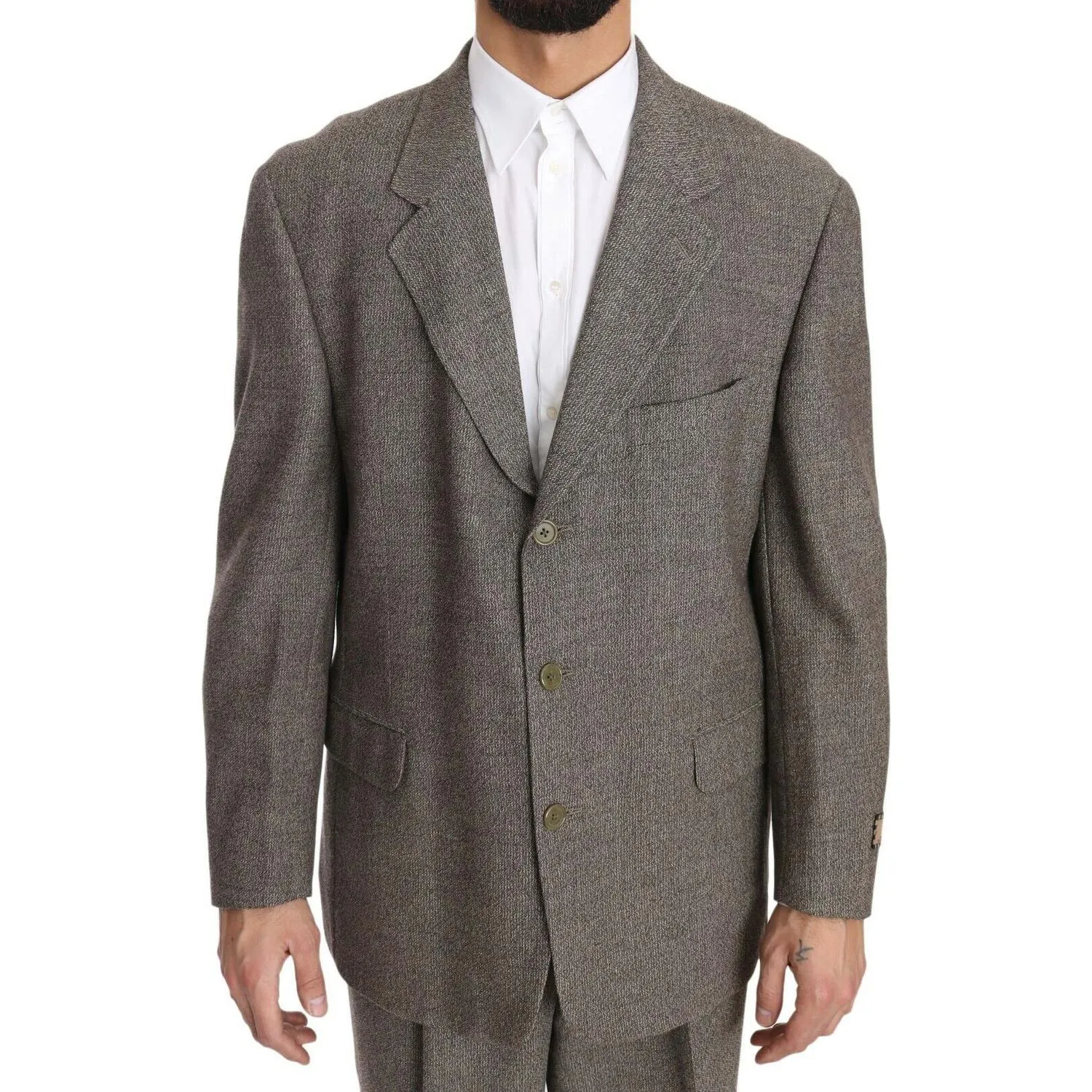 Fendi Elegant Light Brown Wool Men's Suit