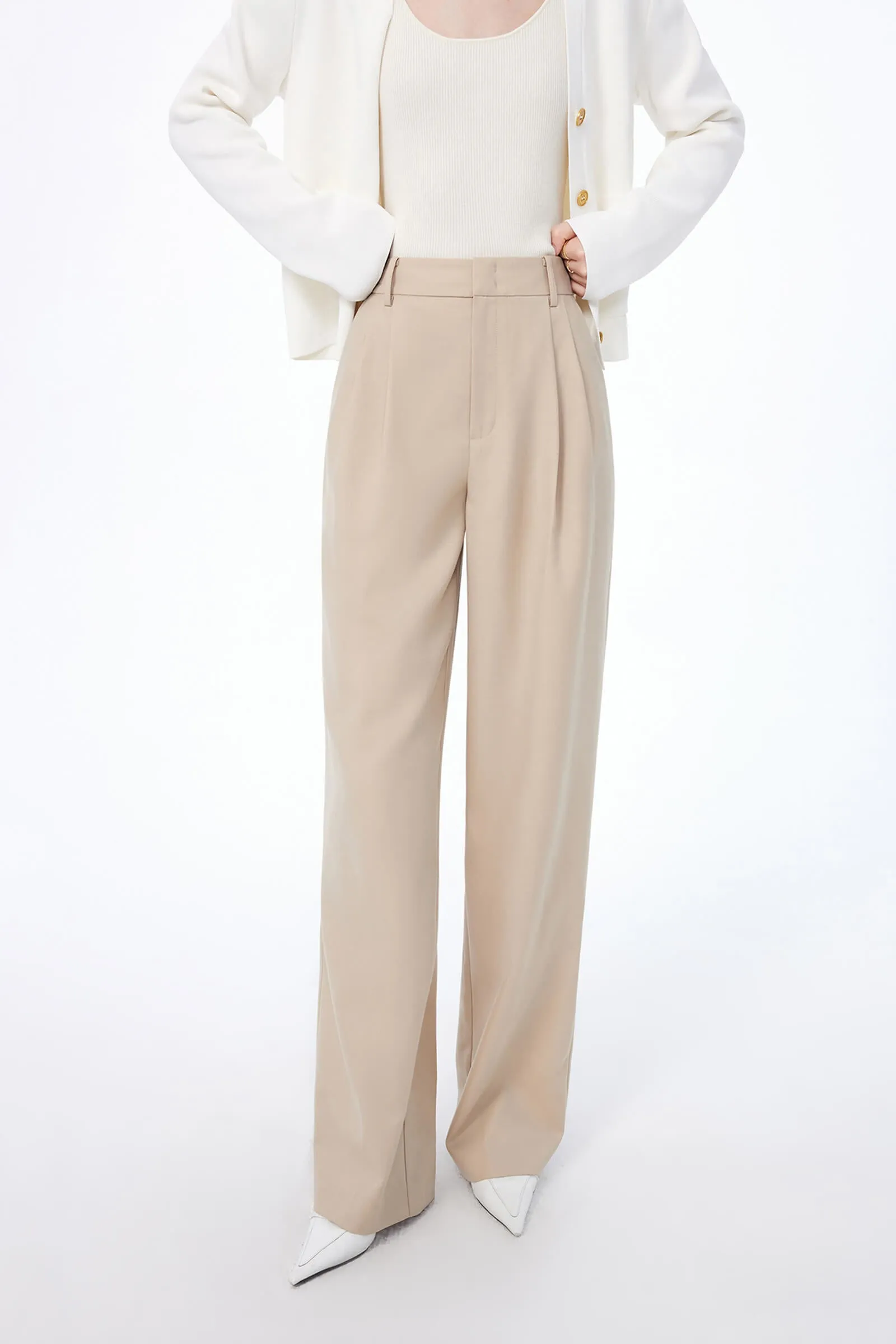 Flattering Straight-Leg Casual Trousers