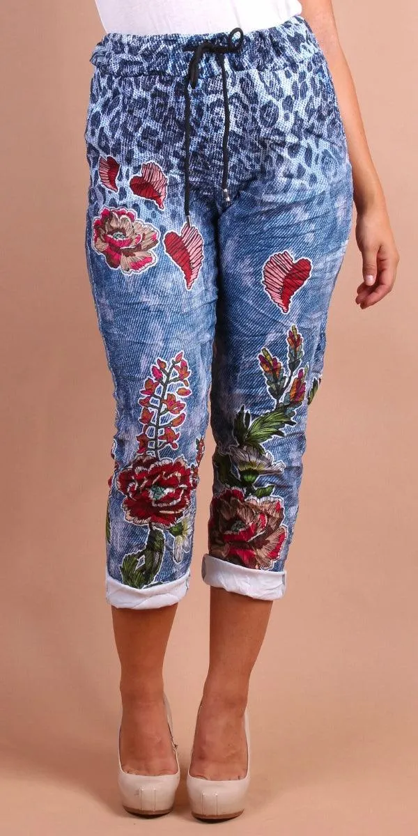 Geniviv Floral Animal Print Pant