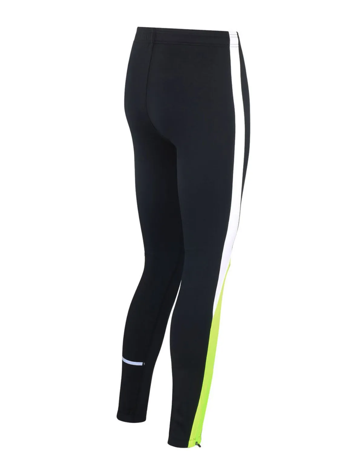 Herren Laufhose Tight Lang Schwarz Neon