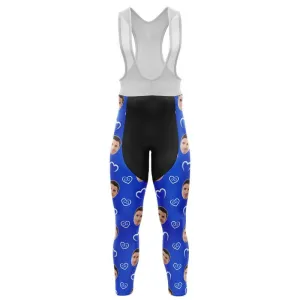 I heart you Custom Face Bib Pants (blue)