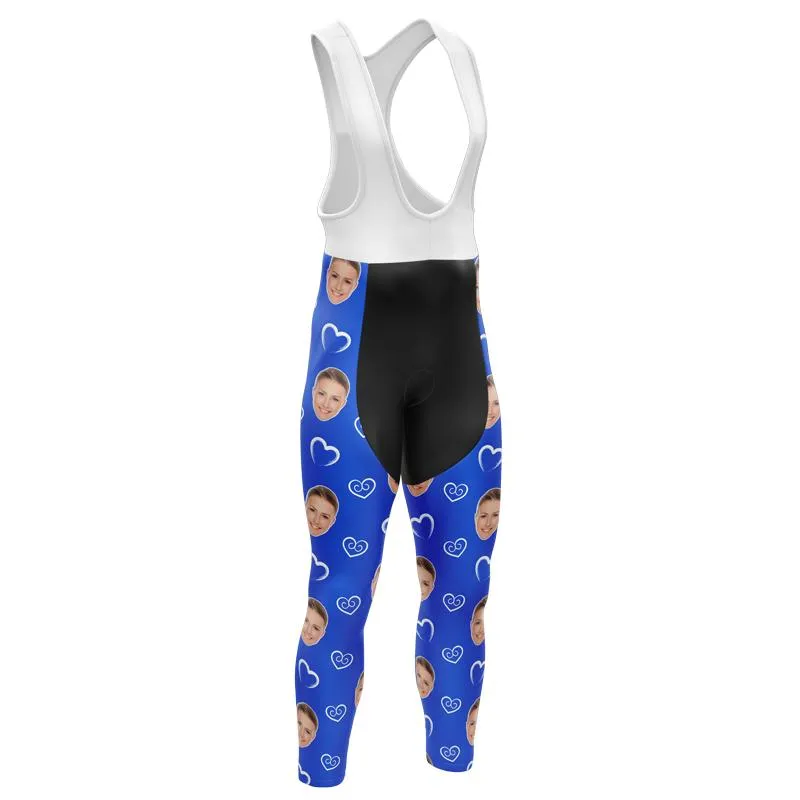 I heart you Custom Face Bib Pants (blue)