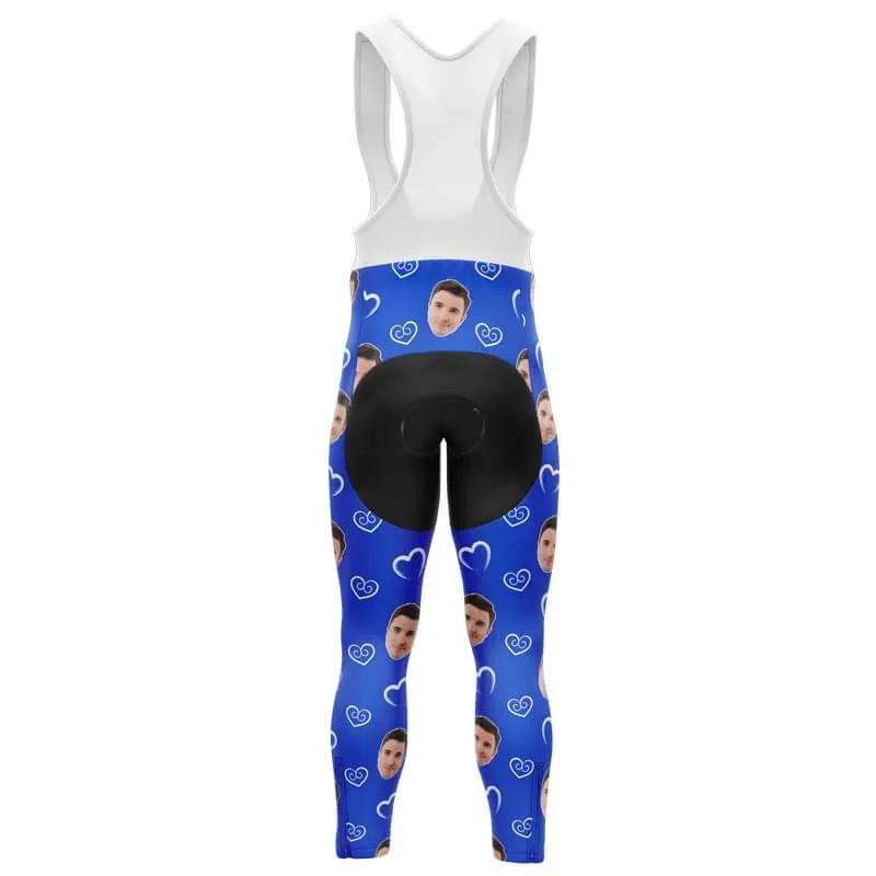 I heart you Custom Face Bib Pants (blue)