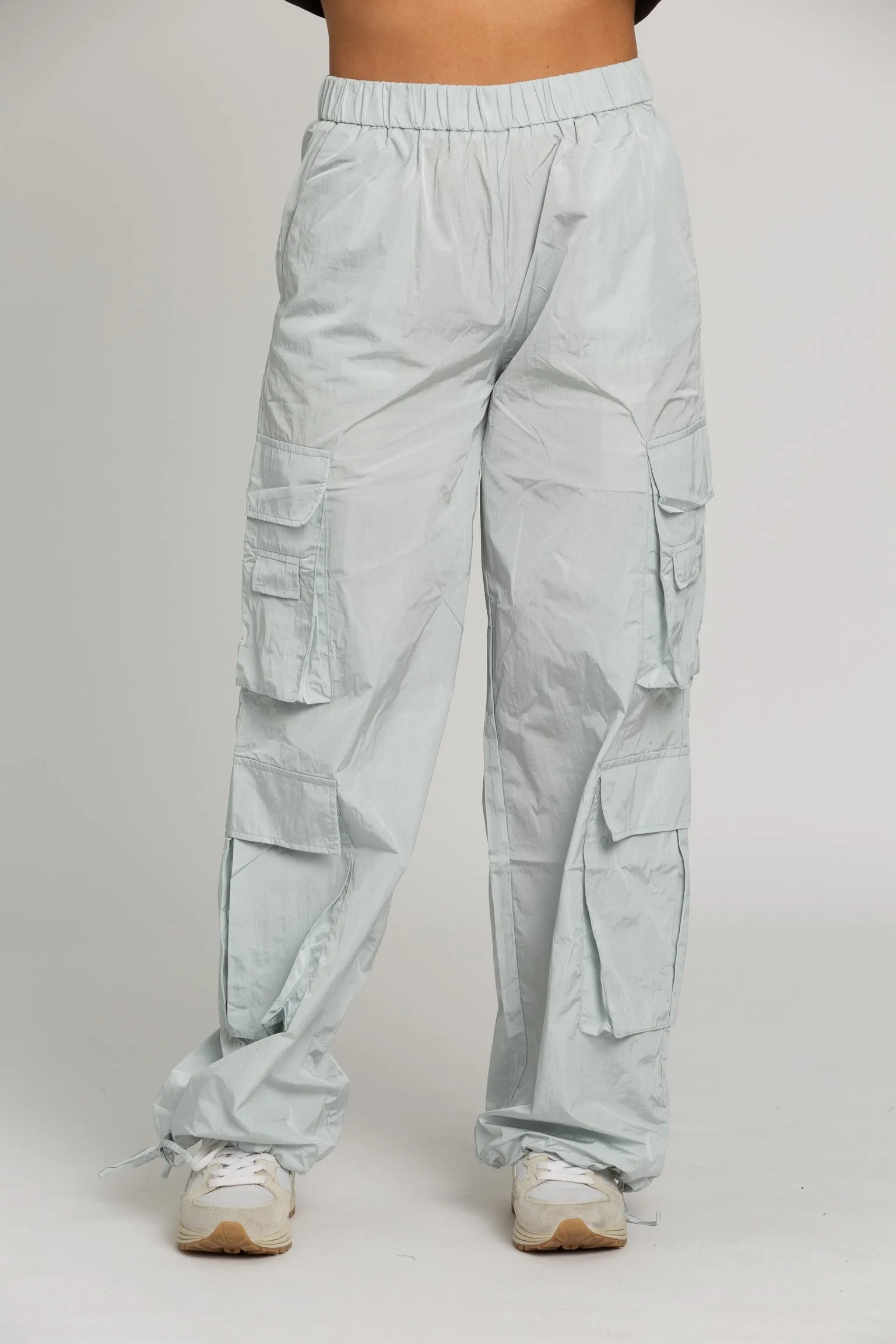 Ice Grey Parachute Pants