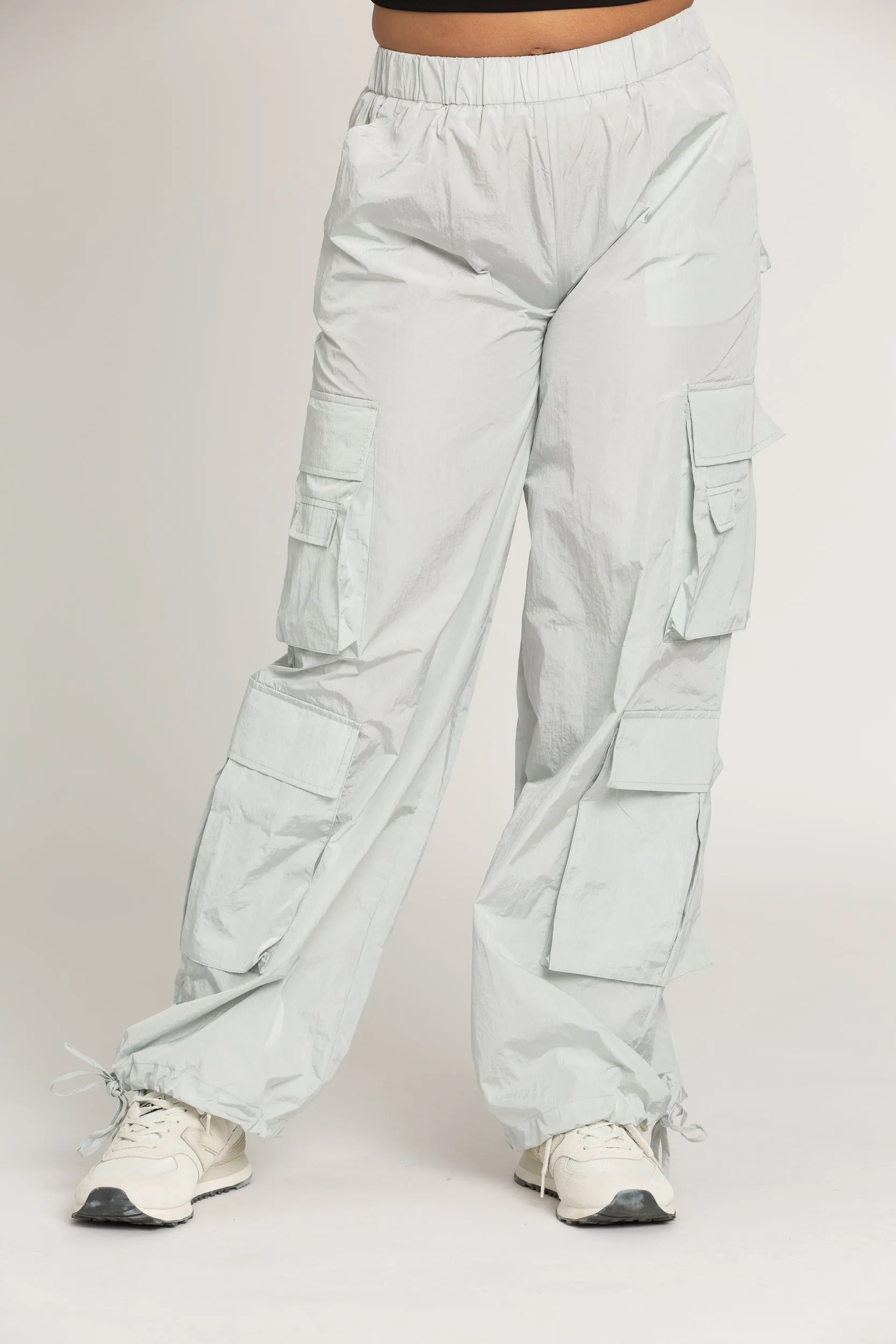 Ice Grey Parachute Pants