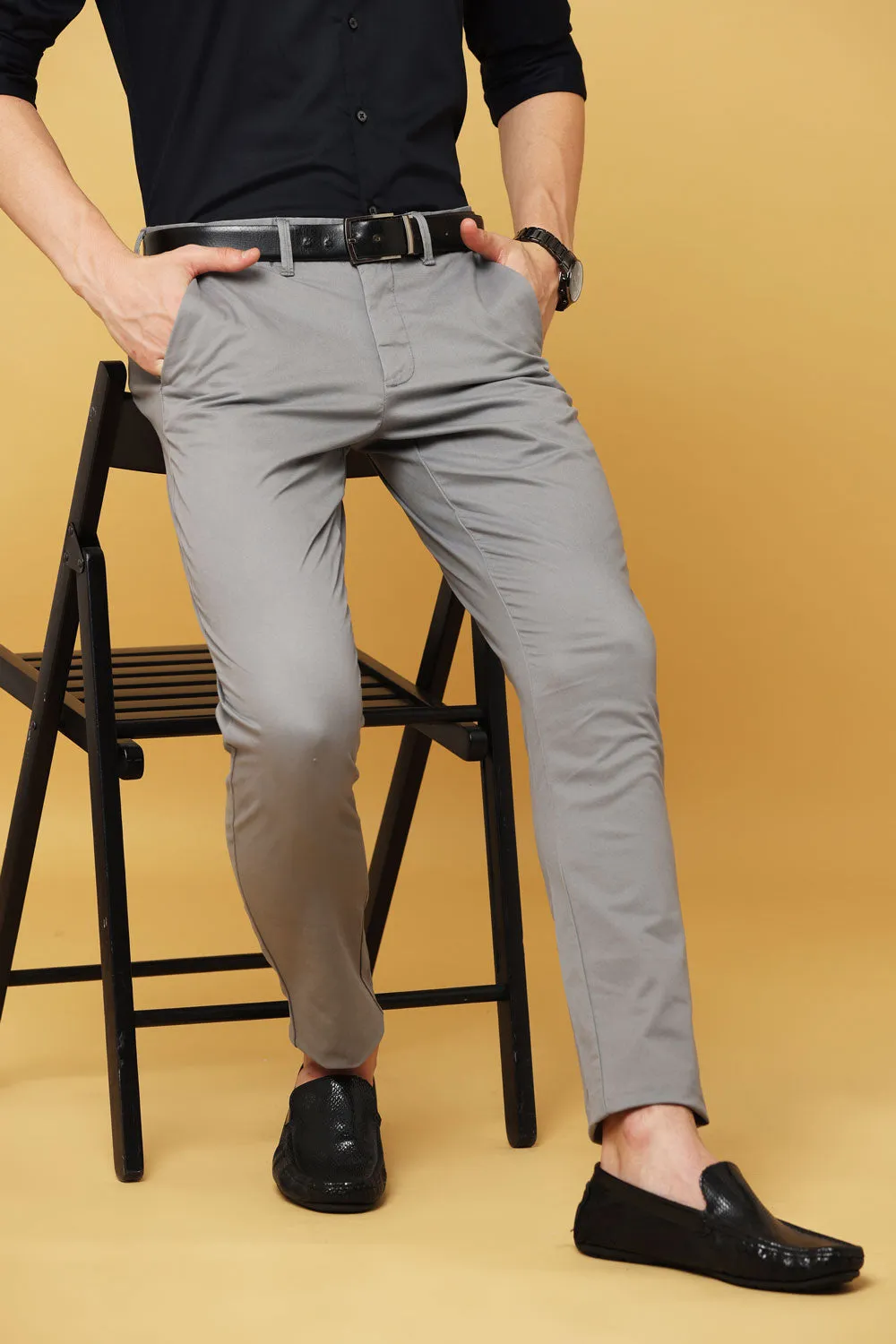 Ivyn Elegant Grey Trousers for Men's