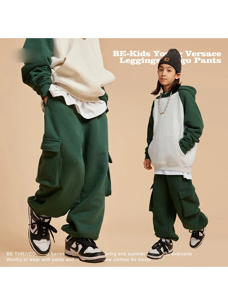 Kids' Thickened Multi-Pocket Pants