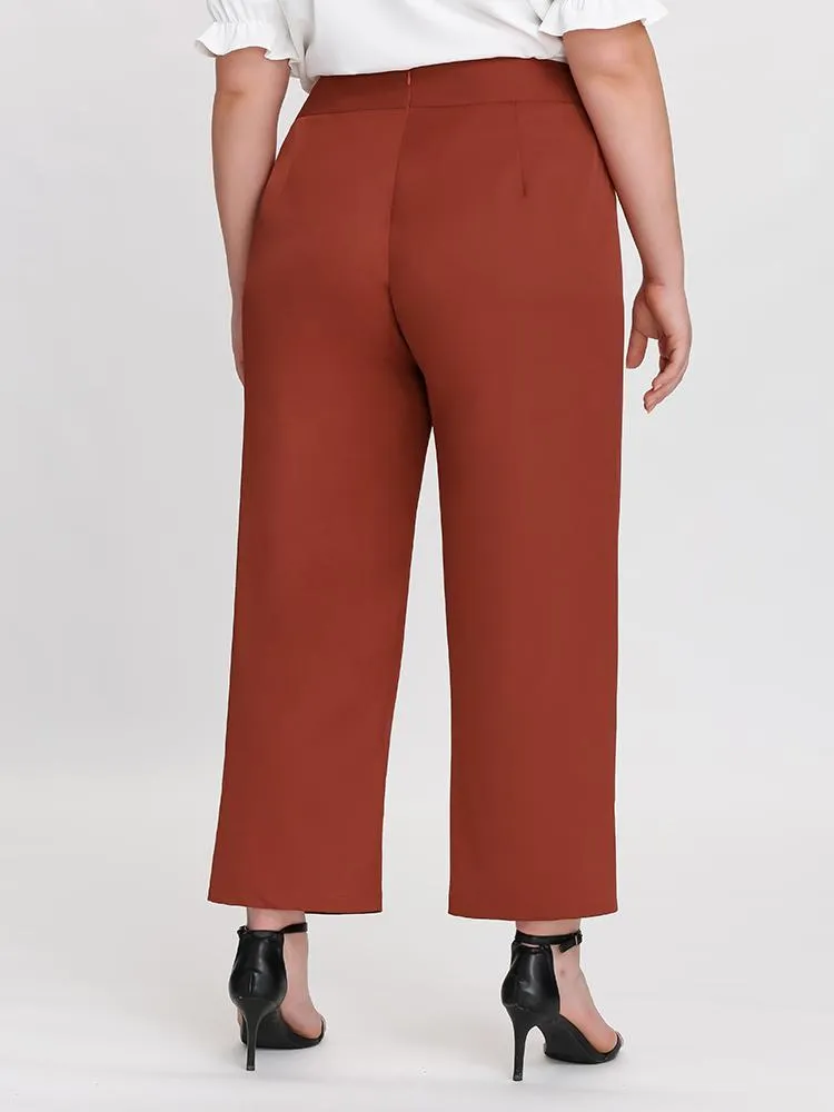 Knot Belt Straight Pants