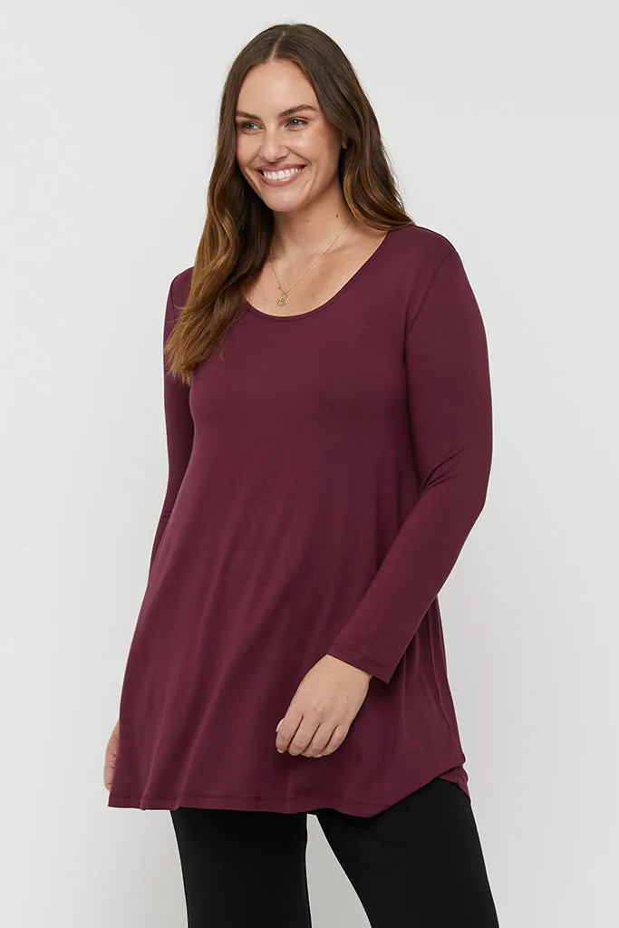 Leanne Maternity Tunic - Burgundy