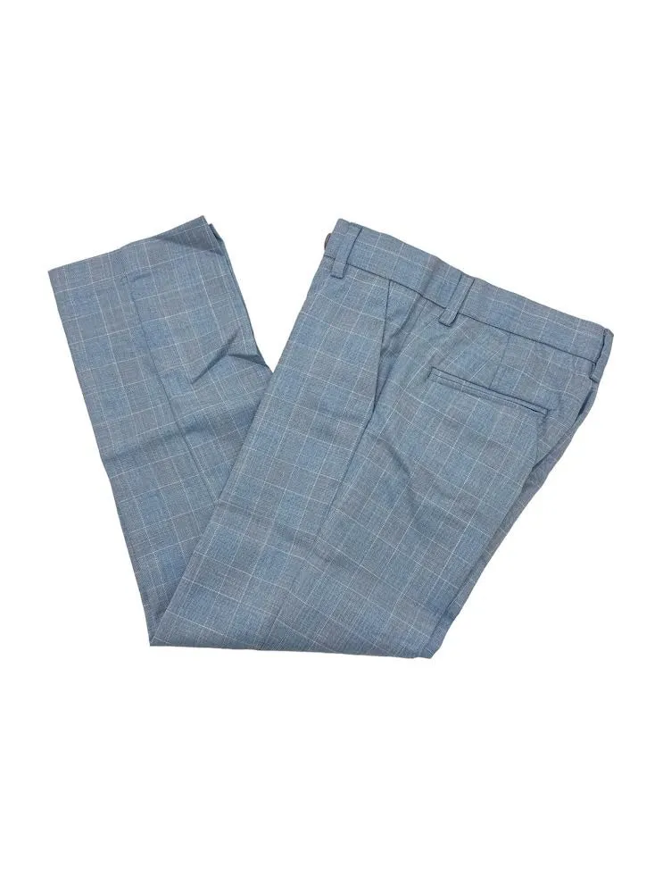 Leo and Zachary Light Blue Glen Check Pants LZ 460/850 5102