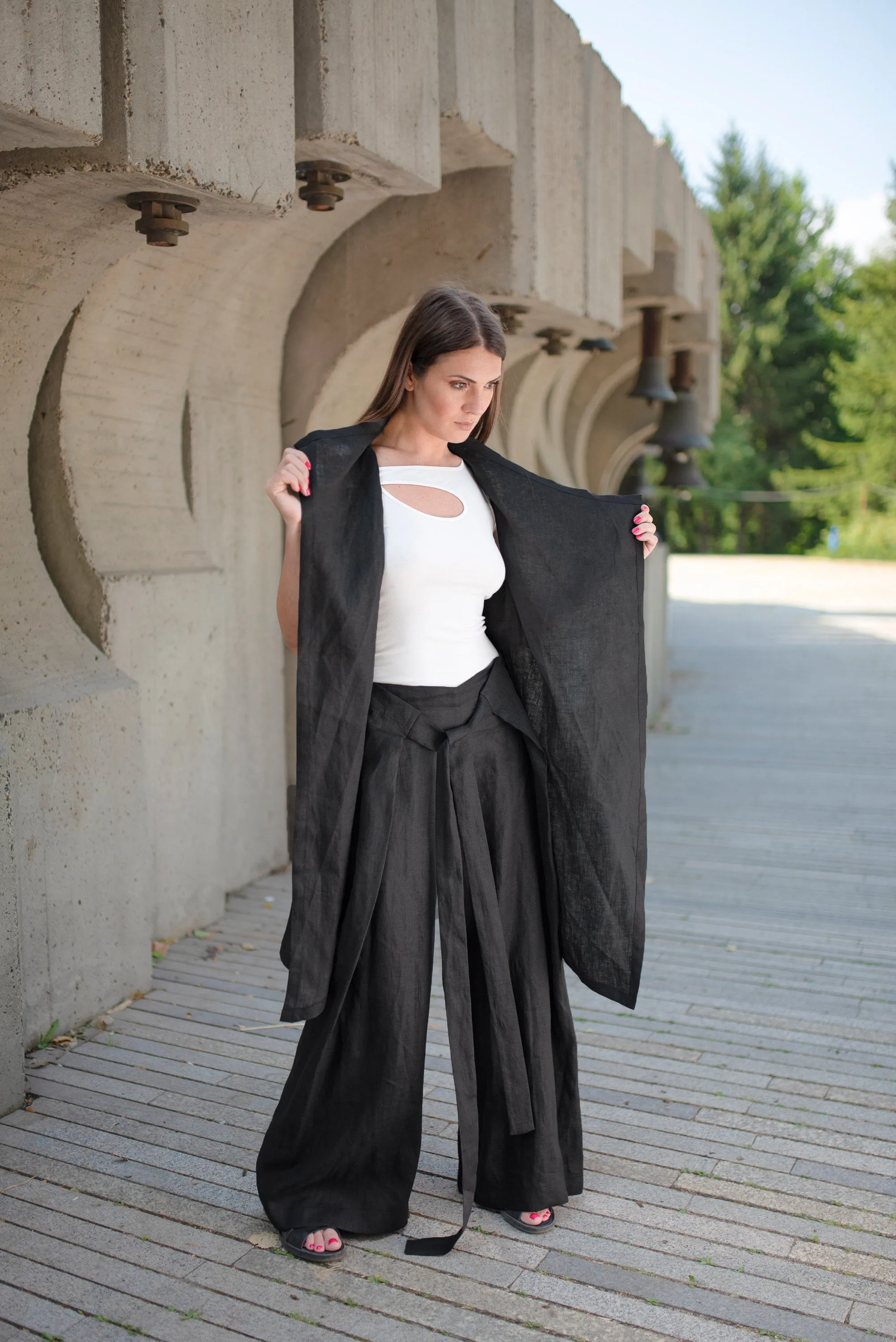 Linen Wrap Pants