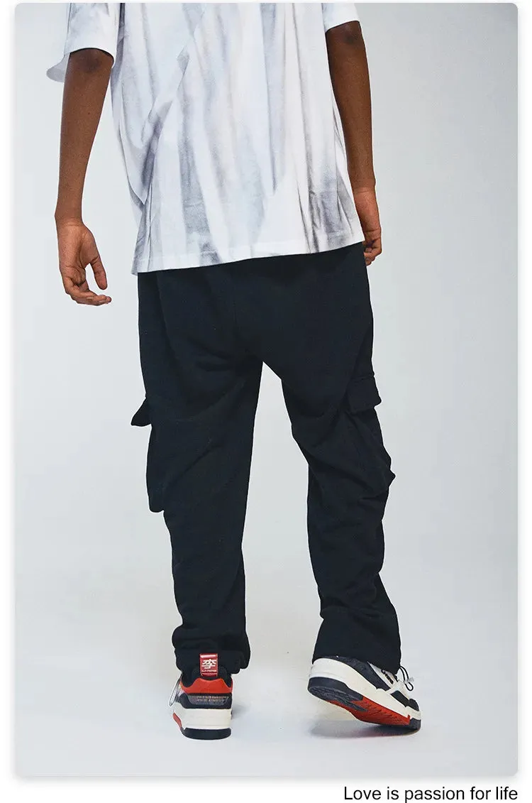 Men's Straight Leg Loose Double Pocket Sweatpants