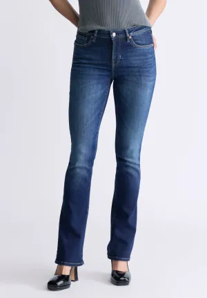 Mid Rise Bootcut Queen Women's Jeans, Vintage Dark Blue - BL15991