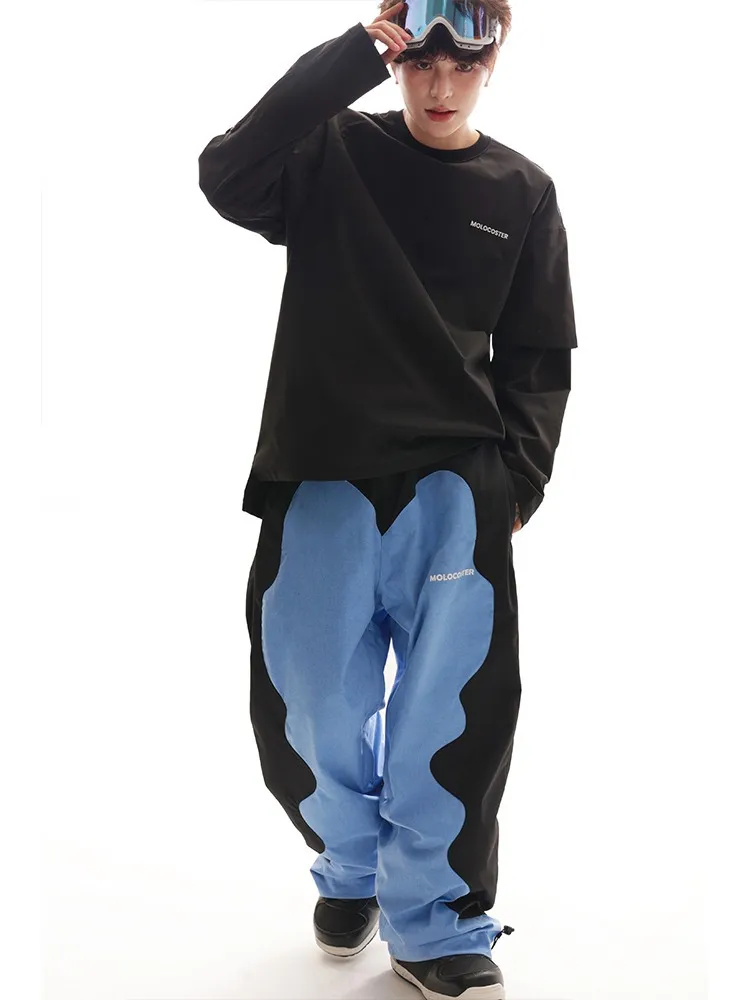 Molocoster Blue Jeans Baggy Snow Pants - Unisex