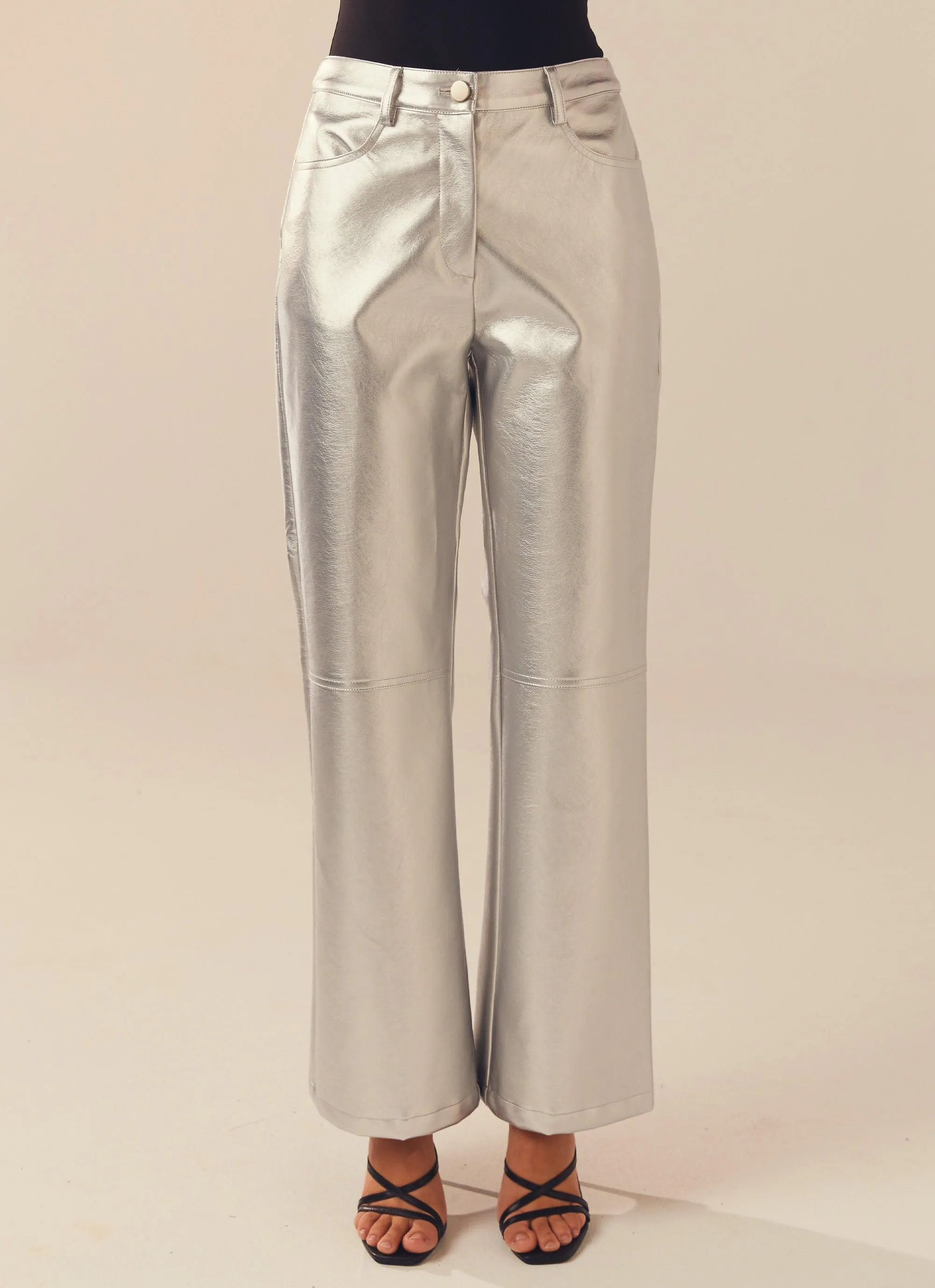 Moonlight Memories Pants - Silver PU