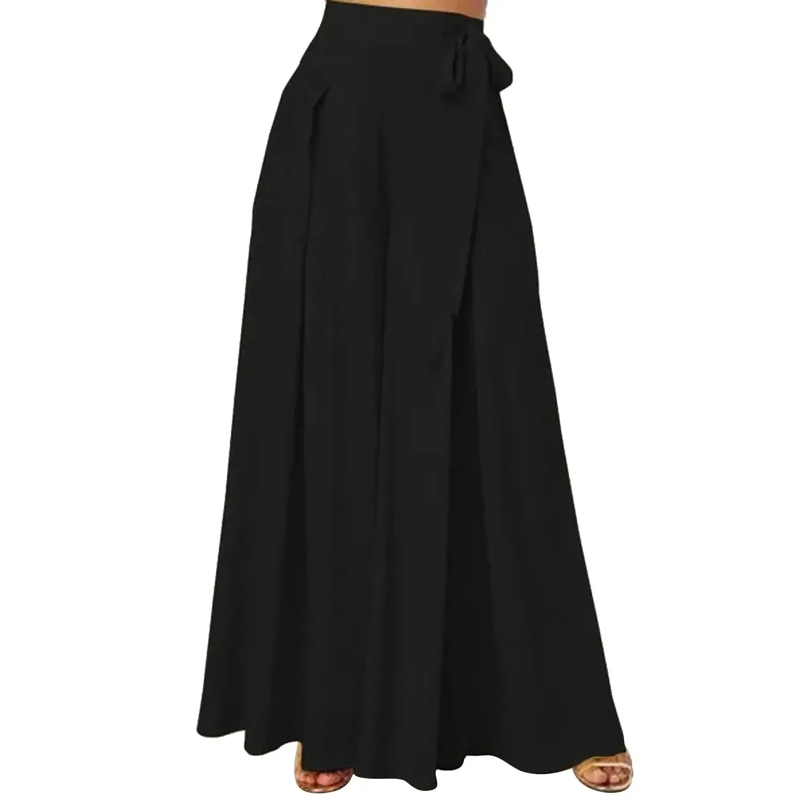 New High Loose Wide Fashion Casual Solid Swing Elegant Party Summer Pants