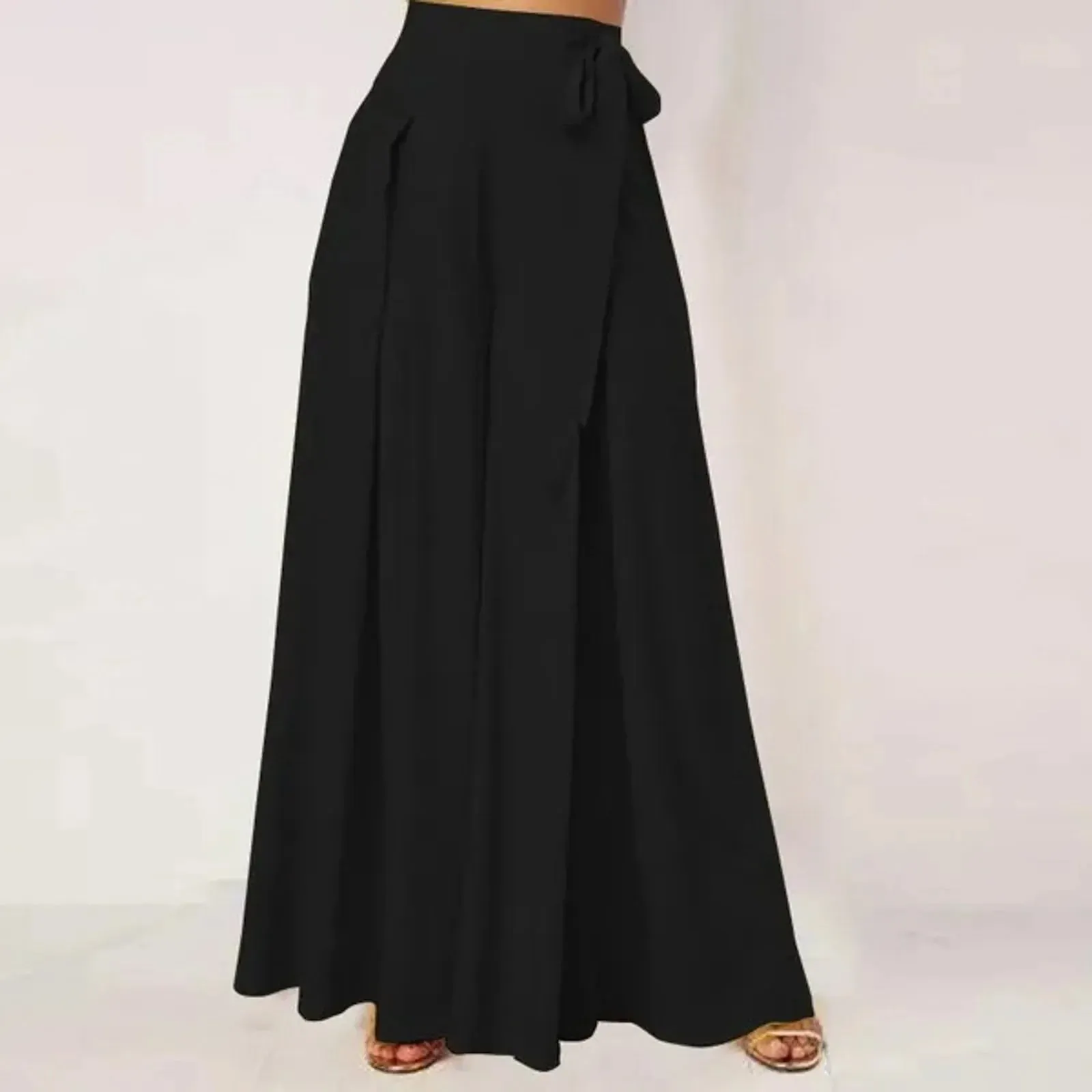 New High Loose Wide Fashion Casual Solid Swing Elegant Party Summer Pants