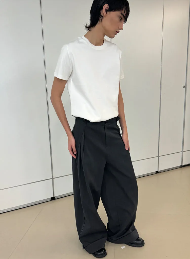 Pleated loose casual pants