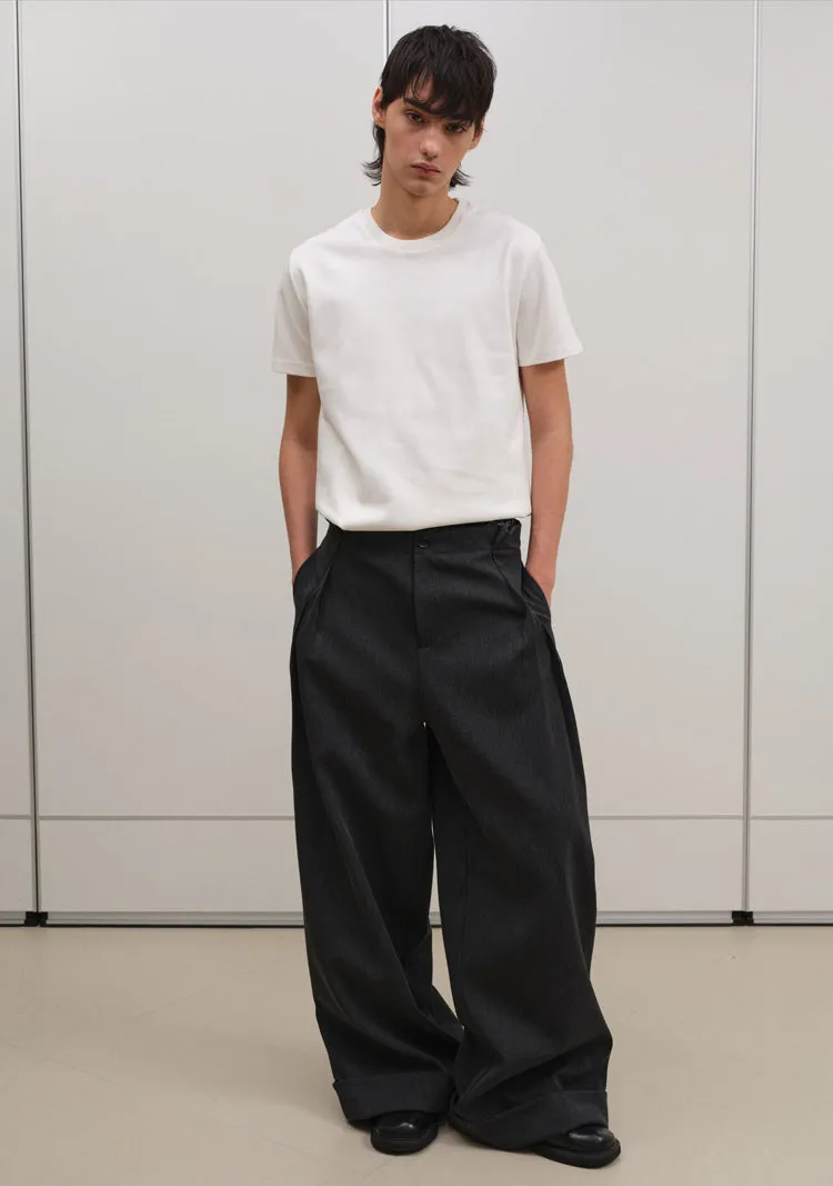 Pleated loose casual pants