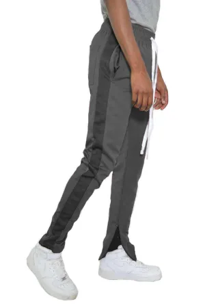 SLIM FIT TRACK PANTS- GREY/BLACK