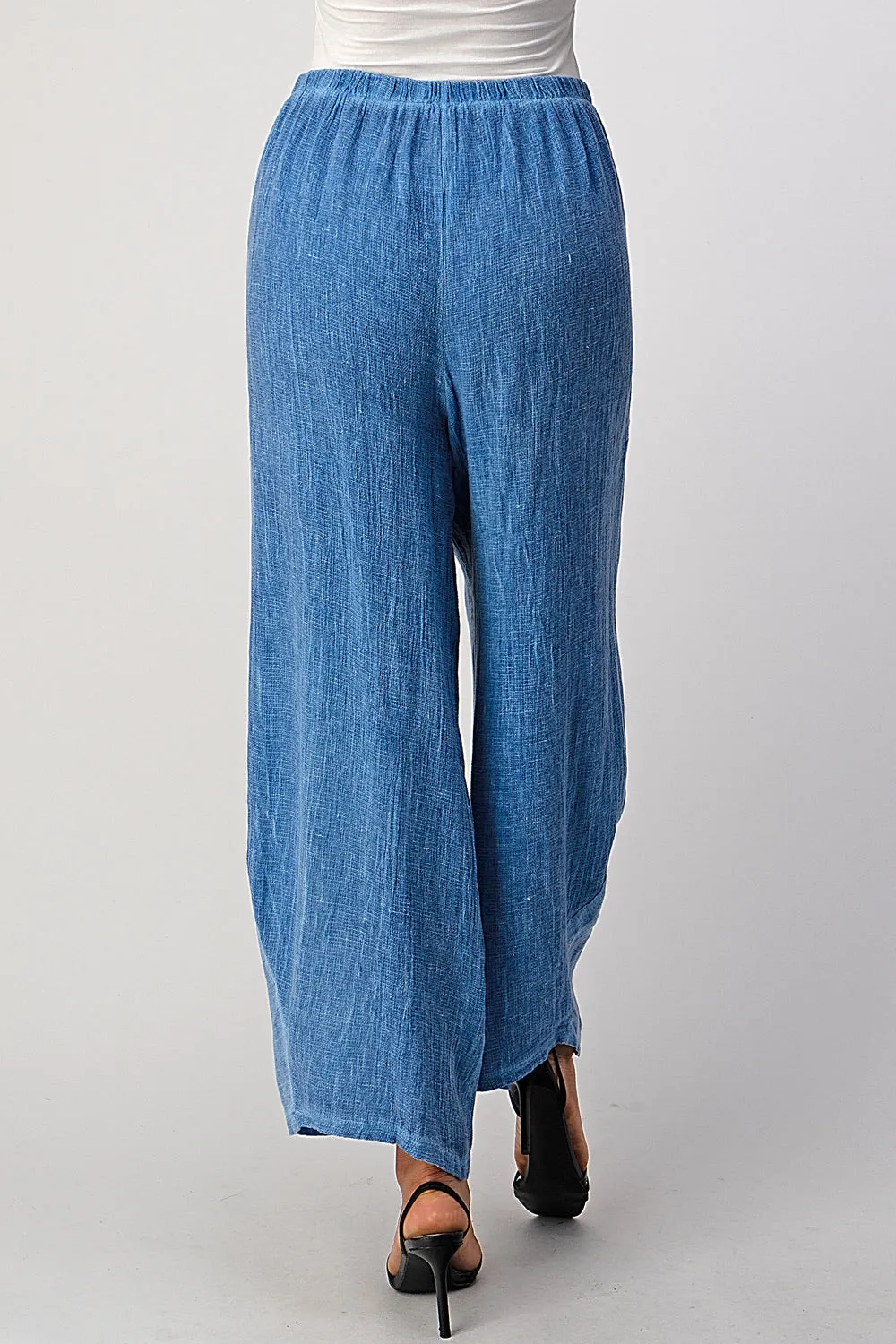 Straight Cotton Linen Pants With Pockets