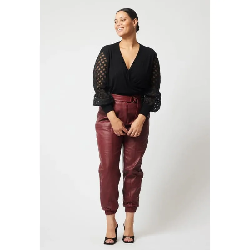 Tallitha Leather Pant| Scarlet