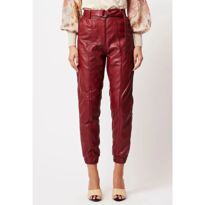 Tallitha Leather Pant| Scarlet