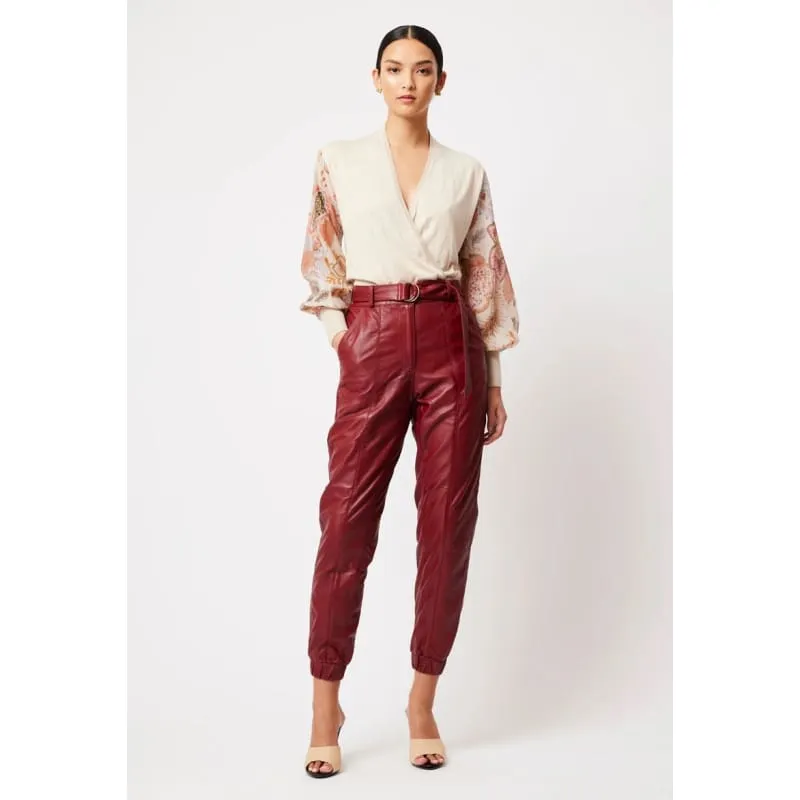 Tallitha Leather Pant| Scarlet